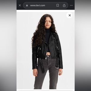 BNWOT Levi’s Belted Faux Leather Moto Jacket